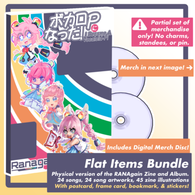 Ranagain "i became a vocaloid-p!" - flat merch bundle (physical zine & album)
