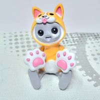 Corgi Hoodie Robot Figurine Resin Art Toy Mental Health Kawaii Desk Buddy - Thumbnail 1