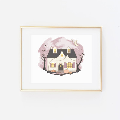Haunted house print
