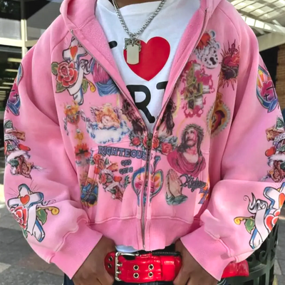 Retro gothic cropped zip