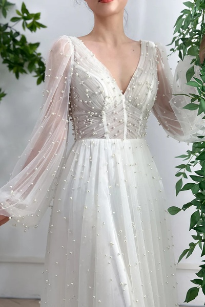 New Luxury Pearl A Pendant Wedding Dress Ball Dress