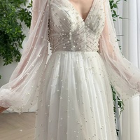 New Luxury Pearl A Pendant Wedding Dress Ball Dress - Thumbnail 2