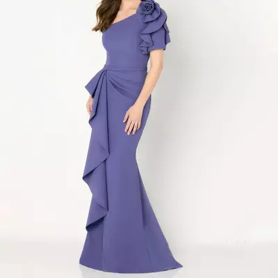 Lavender mermaid mother of the bride/ groom dresses off the shoulder long satin slim formal occasion evening dress women 
