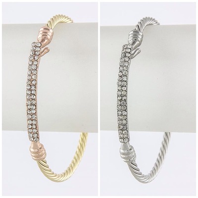 Rav rhinestone bar cuff