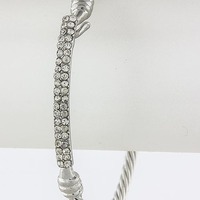 Rav Rhinestone Bar Cuff - Thumbnail 1