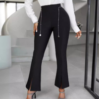 Women'S Chain Black Pants - Thumbnail 2