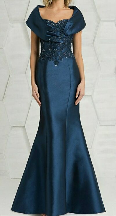 Navy Blue Mother of Bride/ Groom Dress Beading Lace Evening Formal Gowns