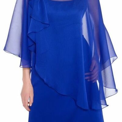 Royal blue mother of bride/ groom dress tea-length evening formal gowns