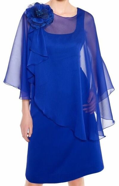 Royal Blue Mother of Bride/ Groom Dress Tea-length Evening Formal Gowns