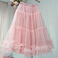 Red Plaid Tulle Skirt Women High Waisted Tulle Plaid Skirt Plus Size Layered Tulle Skirt Holiday Outfit - Thumbnail 4