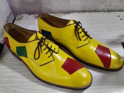 Handmade Multi Shaded Festival Customize Dress Lace Up Men's Shoes