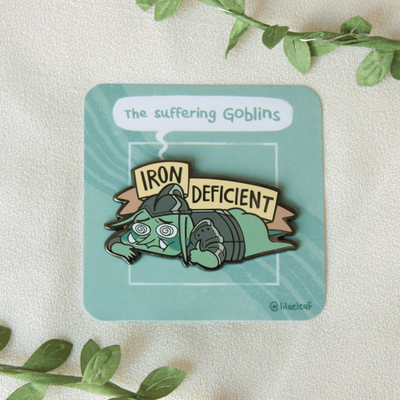 Iron deficient enamel pin