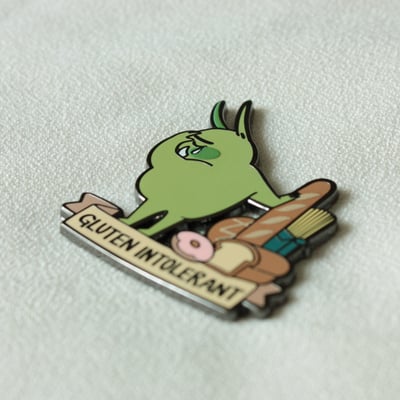 Gluten intolerant enamel pin