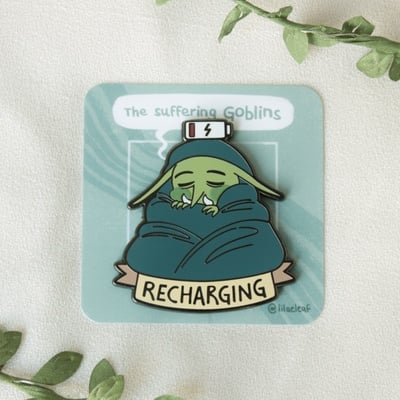 Recharging enamel pin