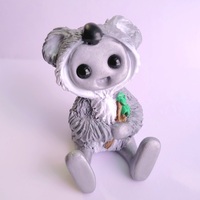 Koala Costume Robot Figurine Resin Art Toy Mental Health Kawaii Desk Buddy - Thumbnail 1