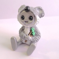 Koala Costume Robot Figurine Resin Art Toy Mental Health Kawaii Desk Buddy - Thumbnail 4