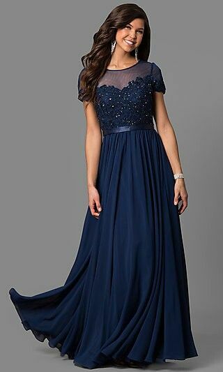 Navy Blue Mother of Bride/ Groom Dress Cap Sleeve Lace Evening Formal Gowns Prom Dress