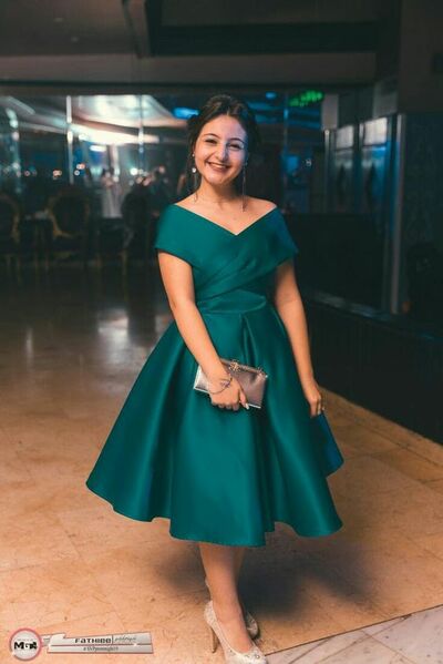 Green Mother of Bride/ Groom Dress Tea-length Evening Formal Gowns Prom Dress