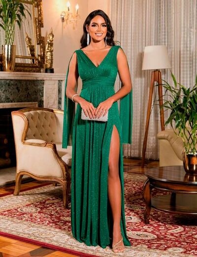 Blue Mother of Bride/ Groom Dress Simple Sequins Evening Formal Gowns Prom Dress