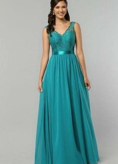 Blue Mother of Bride/ Groom Dress Simple Lace Evening Formal Gowns Prom Dress
