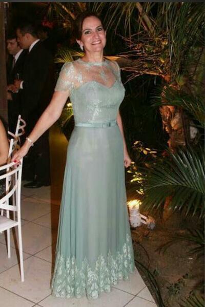 Mint Green Mother of Bride/ Groom Dress Simple Lace Evening Formal Gowns Prom Dress
