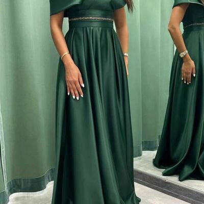Green mother of bride/ groom dress simple evening formal gowns prom dress