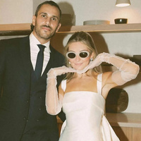 Sexy square neck white satin short wedding dress with bow back dresses - Thumbnail 4