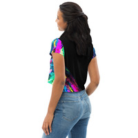 Night Splash Print Crop Tee - Thumbnail 2