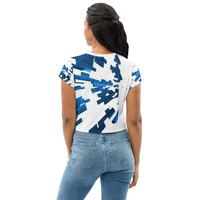 Blue Ice Print Crop Tee - Thumbnail 1