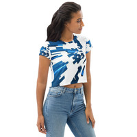 Blue Ice Print Crop Tee - Thumbnail 3