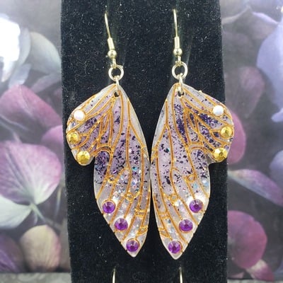 Bright iridescent butterfly earrings