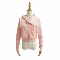 Design diagonal zip loose sweatshirt top - Thumbnail 3