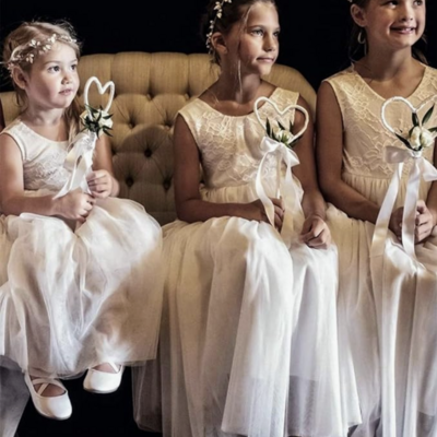 Flower girl dresses floor length with lace