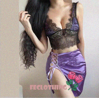 Deep V See-through Hip Skirt Sexy Underwear Sexy Uniform Set