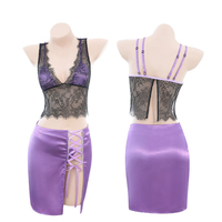 Deep V See-through Hip Skirt Sexy Underwear Sexy Uniform Set - Thumbnail 6