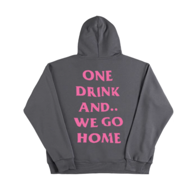 One drink and we go home hoodie in carbon gray - Thumbnail 2