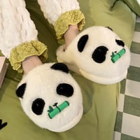 FREE SHIPPING Kawaii Cute Bamboo Panda Plush Slippers - Thumbnail 2