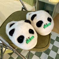 FREE SHIPPING Kawaii Cute Bamboo Panda Plush Slippers - Thumbnail 3