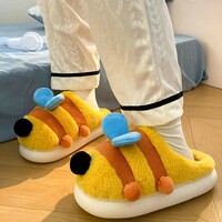 FREE SHIPPING Funny Bee Plush Slippers - Thumbnail 1
