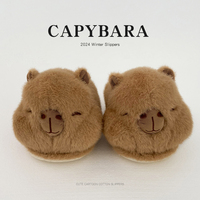 FREE SHIPPING Kawaii Cute Capybara Plush Slippers - Thumbnail 4