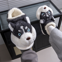 FREE SHIPPING Cute Husky Fuzzy Slippers - unisex - Thumbnail 2