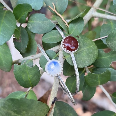 Hammered jeweled cuff
