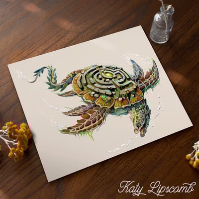 Labyrinth dragon - print