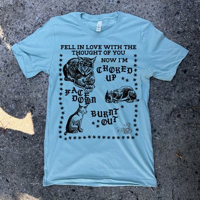 Choked up, face down t-shirt blue