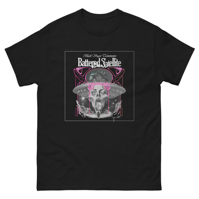 Black sugar transmission battered satellite by hypnodoll unisex tee (black)