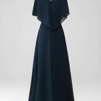 A Line V-neck Asymmetrical Chiffon Mother Of The Bride Dress With Beading - Thumbnail 1