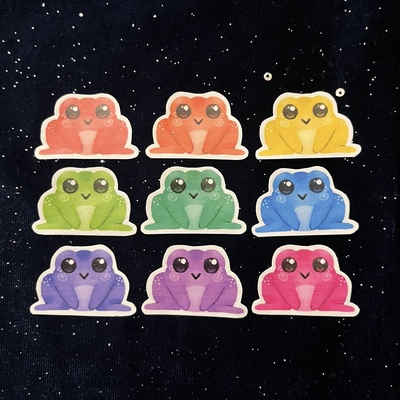 Rainbow frogs sticker pack