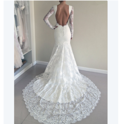 Backless Mermaid Wedding dress,wedding dress, cheap wedding dress,1786