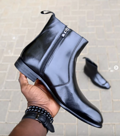 Copy of Men Handmade Tan Brown Ankle Boots, Biker Boots, Formal Boots