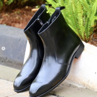 Copy of Men Handmade Tan Brown Ankle Boots, Biker Boots, Formal Boots - Thumbnail 1